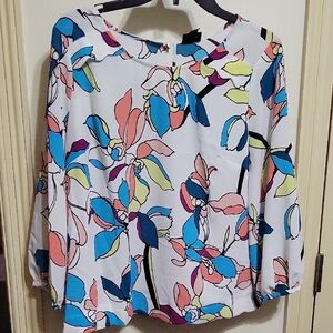Worthington Colorful Floral Blouse